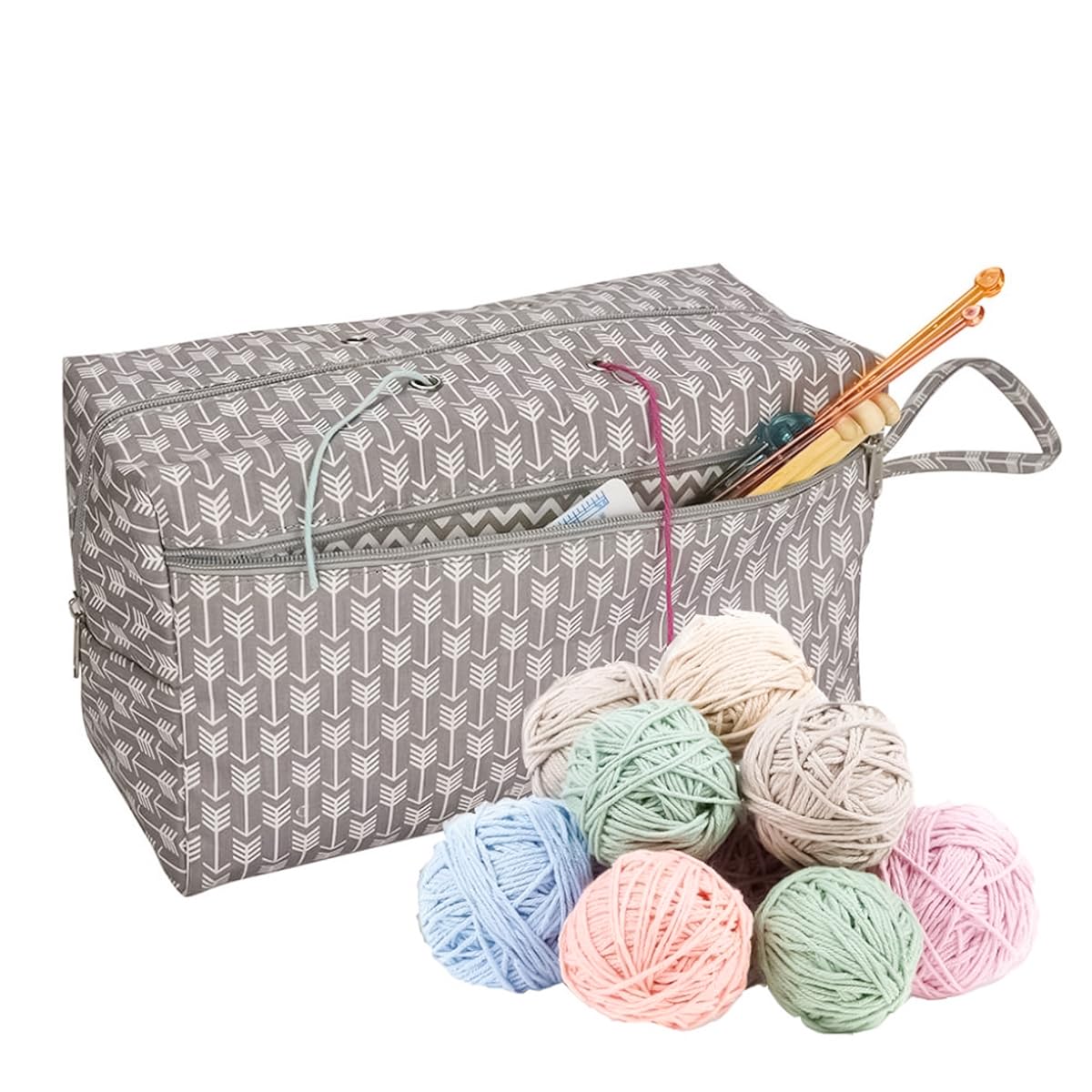 HASTHIP Yarn Organizer Bag Crochet Bag Knitting Yarn Bag Portable Yarn Bag for Crocheting, Knitting, DIY Crocheting Accessories HASTHIP Yarn Organizer Bag Crochet Bag Knitting Yarn Bag Portable Yarn Bag for Crocheting, Knitting, DIY Crocheting Accessories